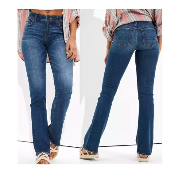 NEW American Eagle Low Rise Flare Jeans - Dark Wash - Size 0 - Picture 3 of 8